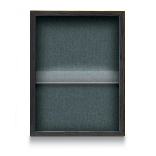 Indoor Enclosed Combo Board, 48"x36", Black Frame/Black & Forbo